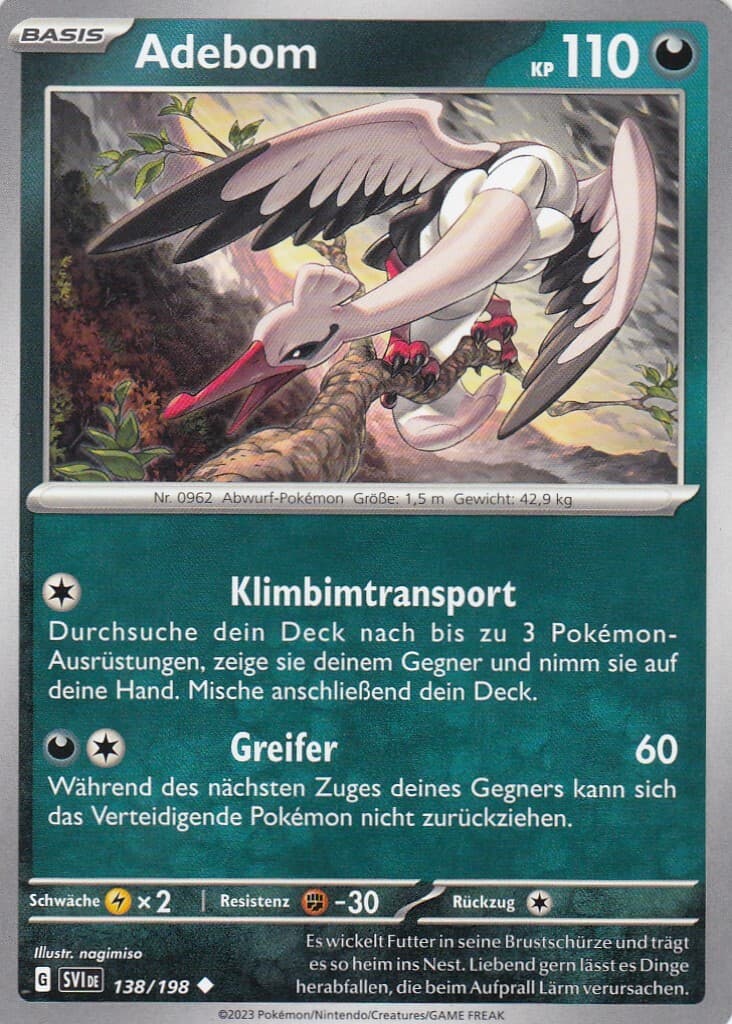 Adebom 138/198 Karmesin und Purpur Pokemon Karte Deutsch