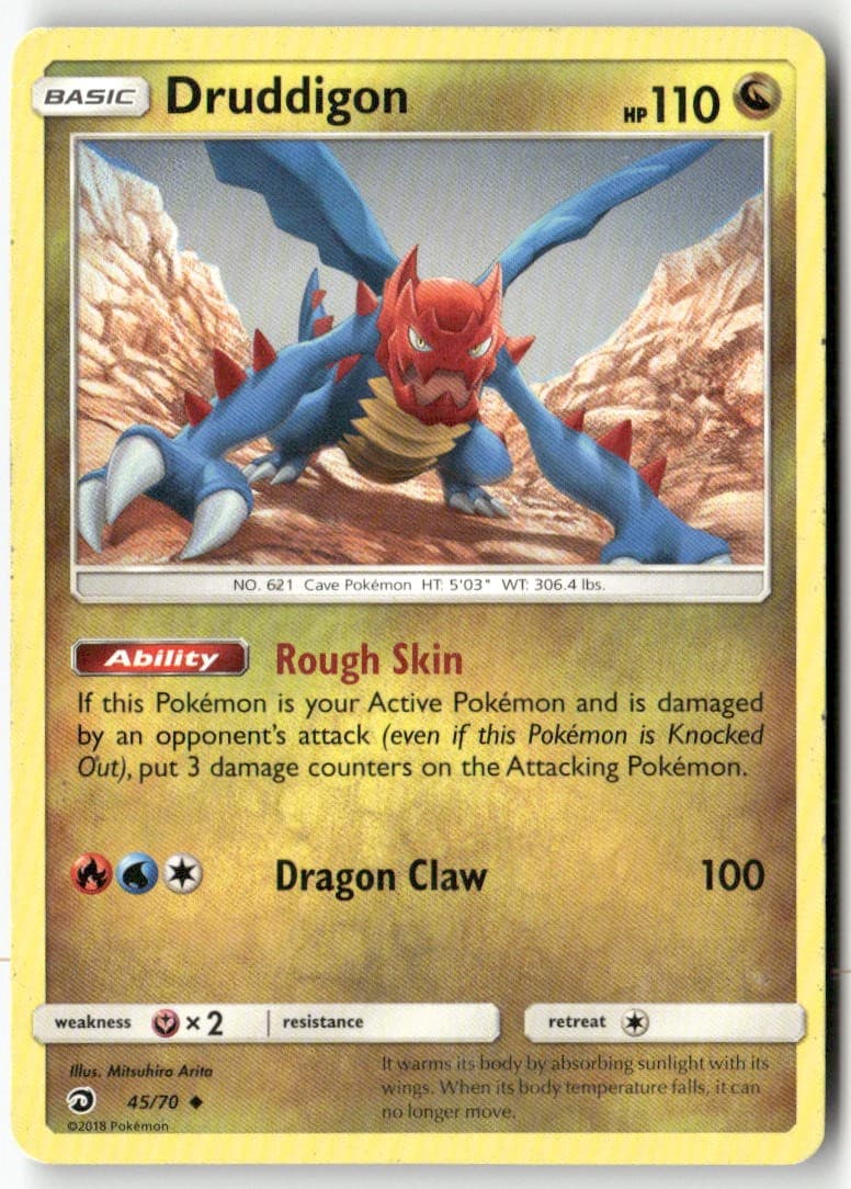Druddigon 45/70 Uncommon Dragon Majesty Pokemon Heavily Played