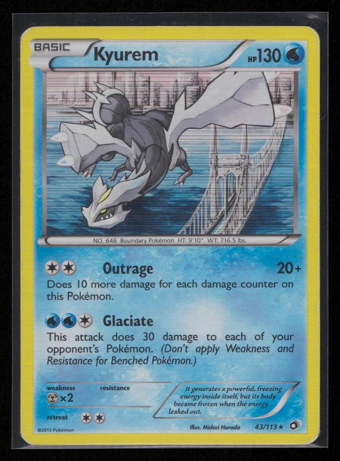 Kyurem 43/113 Holo Rare Legendary Treasures Pokemon Heavily Played
