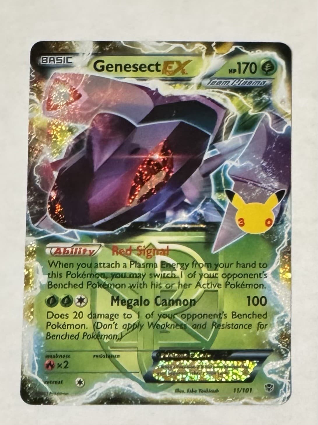 Genesect EX (Team Plasma) 11/101 Pokemon 30th Celebration Classic Collection NM