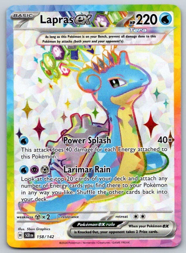 Lapras ex (Full Art) Holo Stellar Crown 158/142 Pokemon Card NM