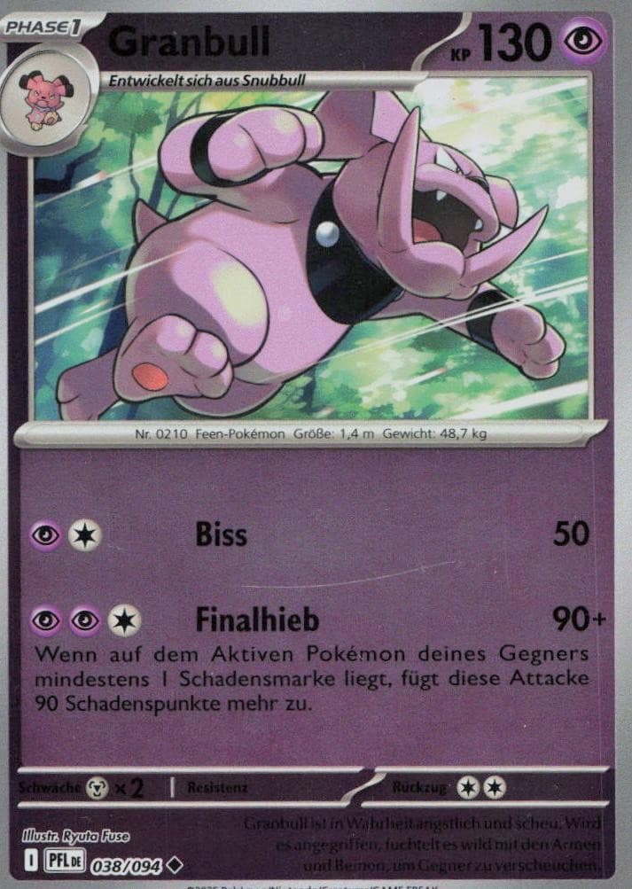 Pokémon Granbull Fatale Flammen #38 NM DE