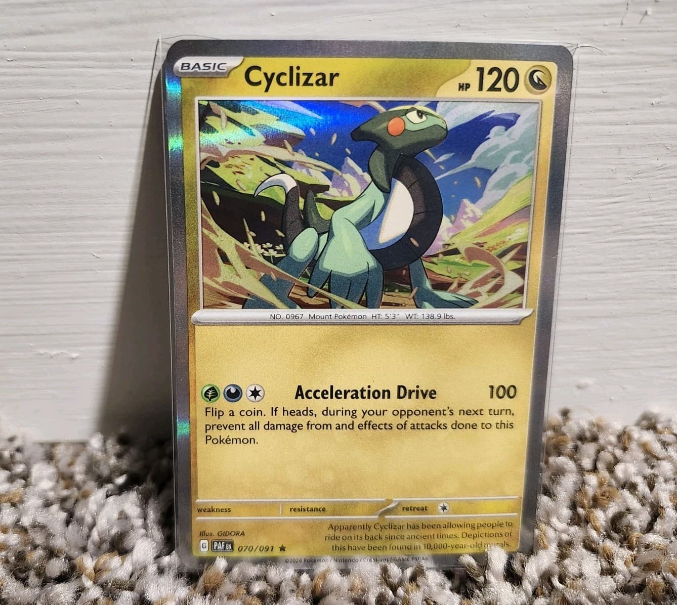 Pokemon Cyclizar 070/091 Paldean Fates NM HOLO Rare