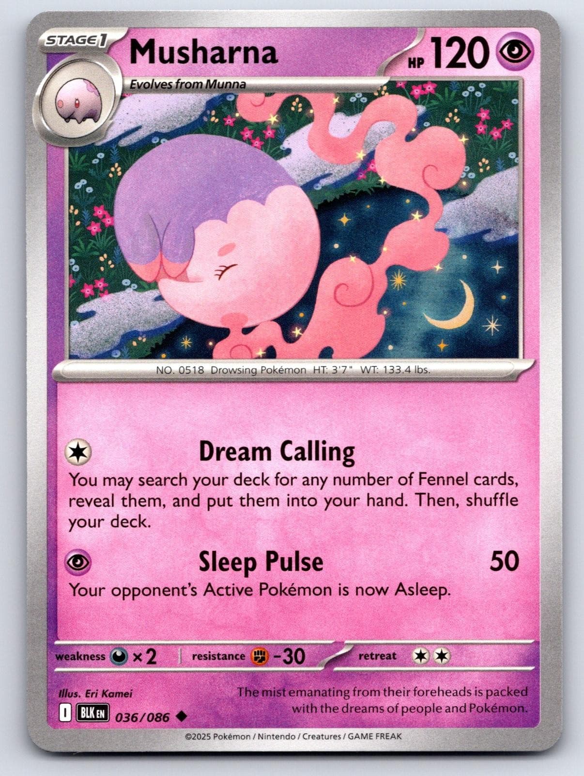 Musharna 036/086 Uncommon Black Bolt Pokemon