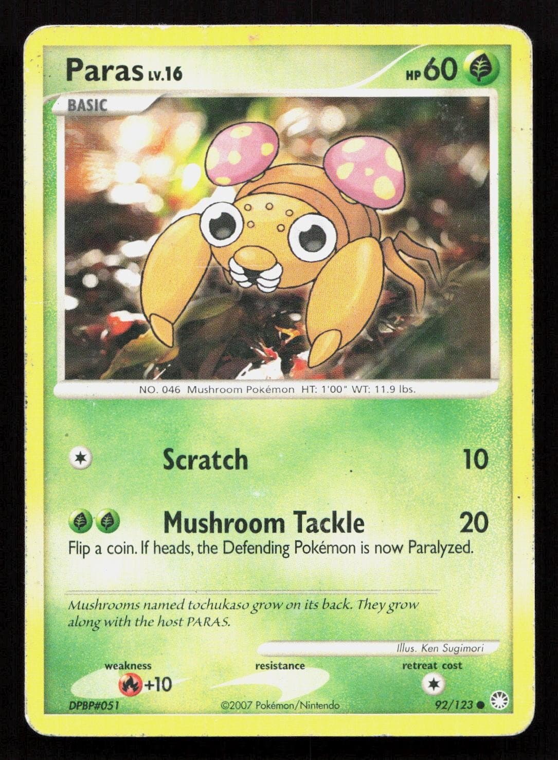 PARAS 92/123 Pokemon MYSTERIOUS TREASURES