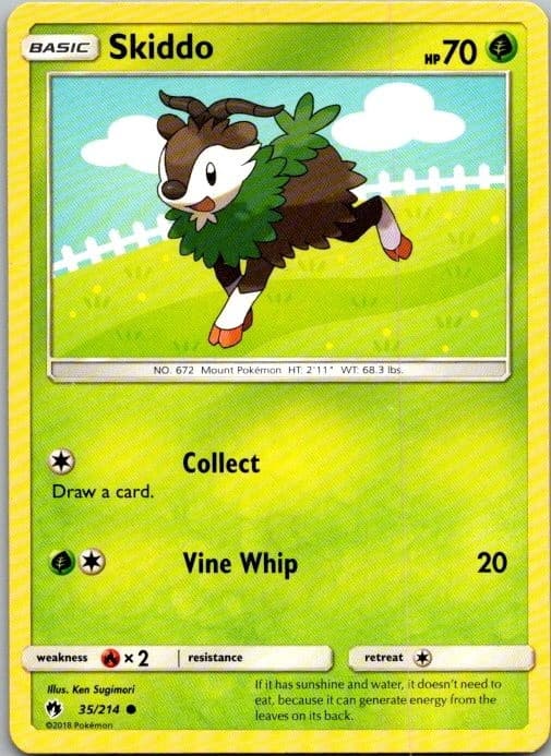 Skiddo 35/214 Lost Thunder Common NM Pokemon TCG