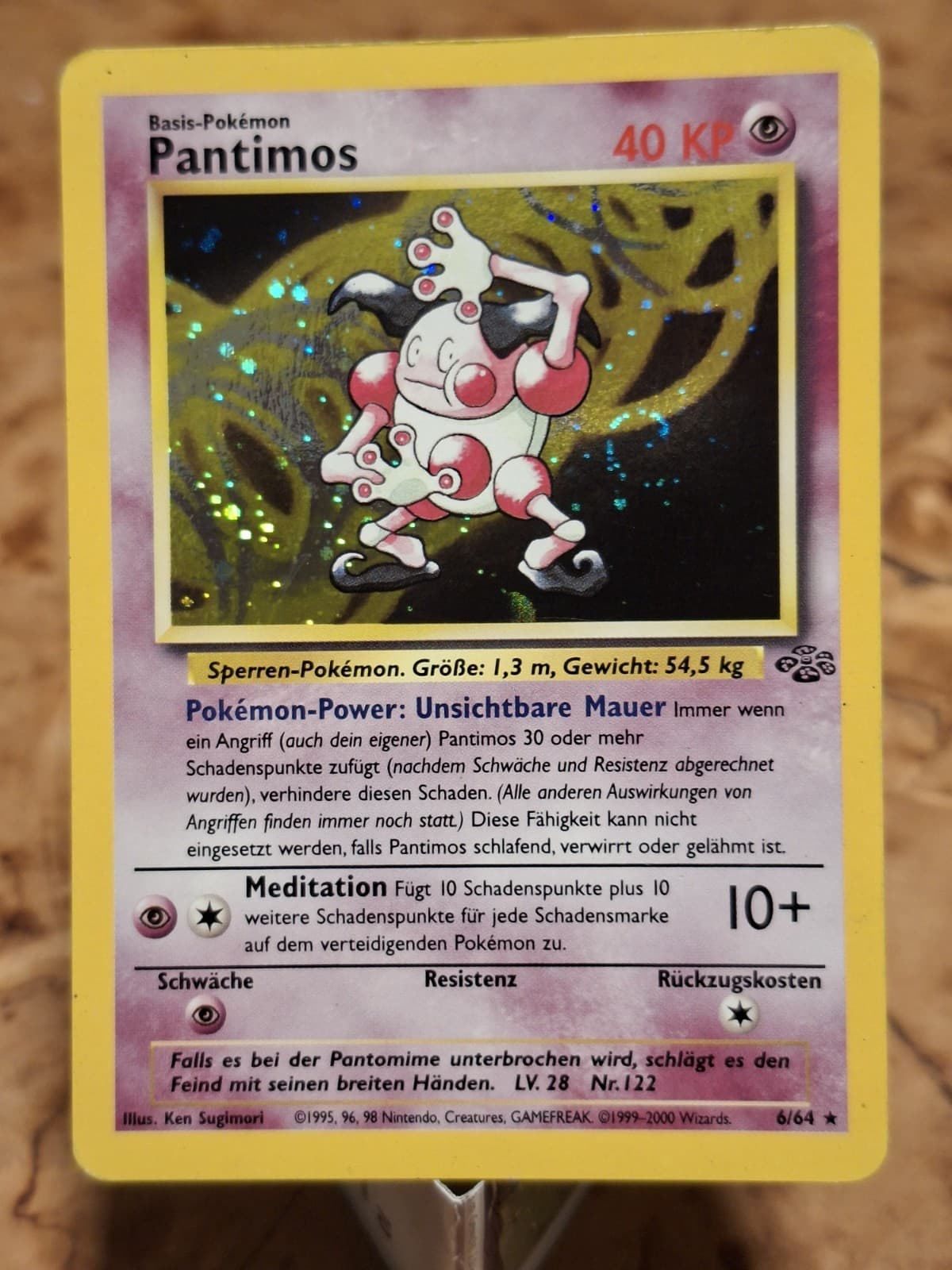 Pokémon Pantimos 6/64 Holo Rare Dschungel 1999 TCG Swirl vintage 