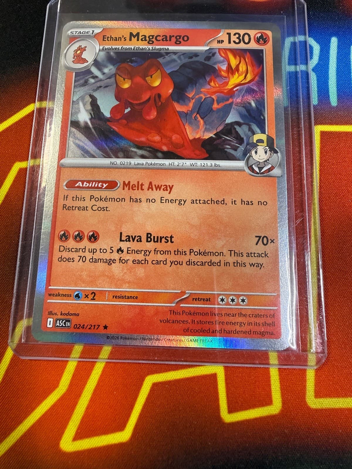 Pokemon Ethan's Magcargo Ascended Heroes 24/217 Normal Holo Near Mint English