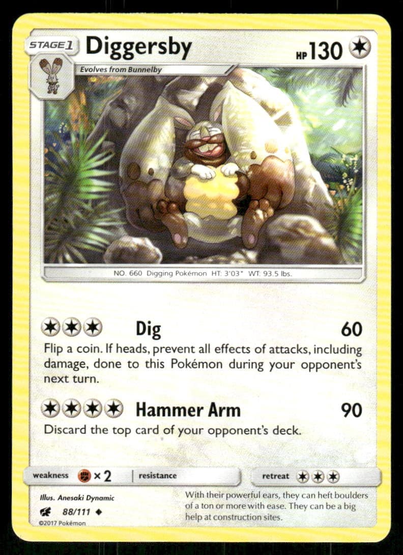 Diggersby SM - Crimson Invasion [88/111] Uncommon NM Pokemon