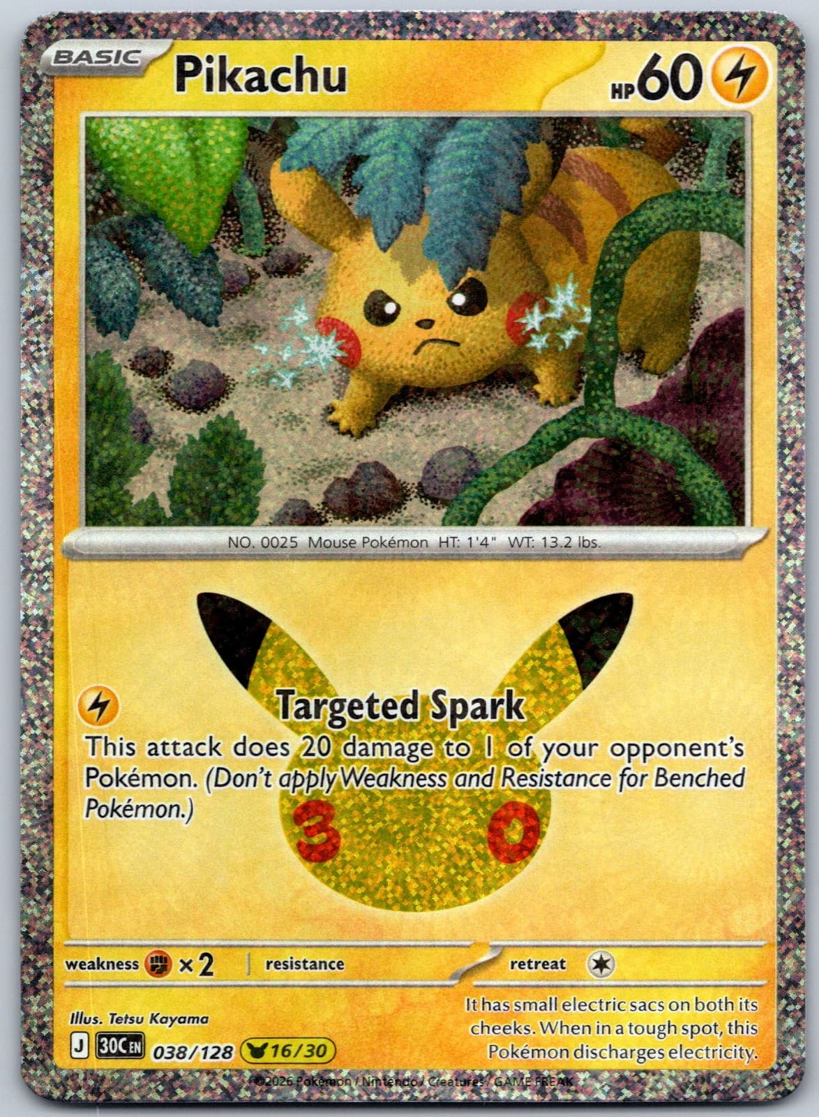 Pikachu 038/128 ME: 30th Celebration Pikachu Rare Pokemon TCG NM English 2026