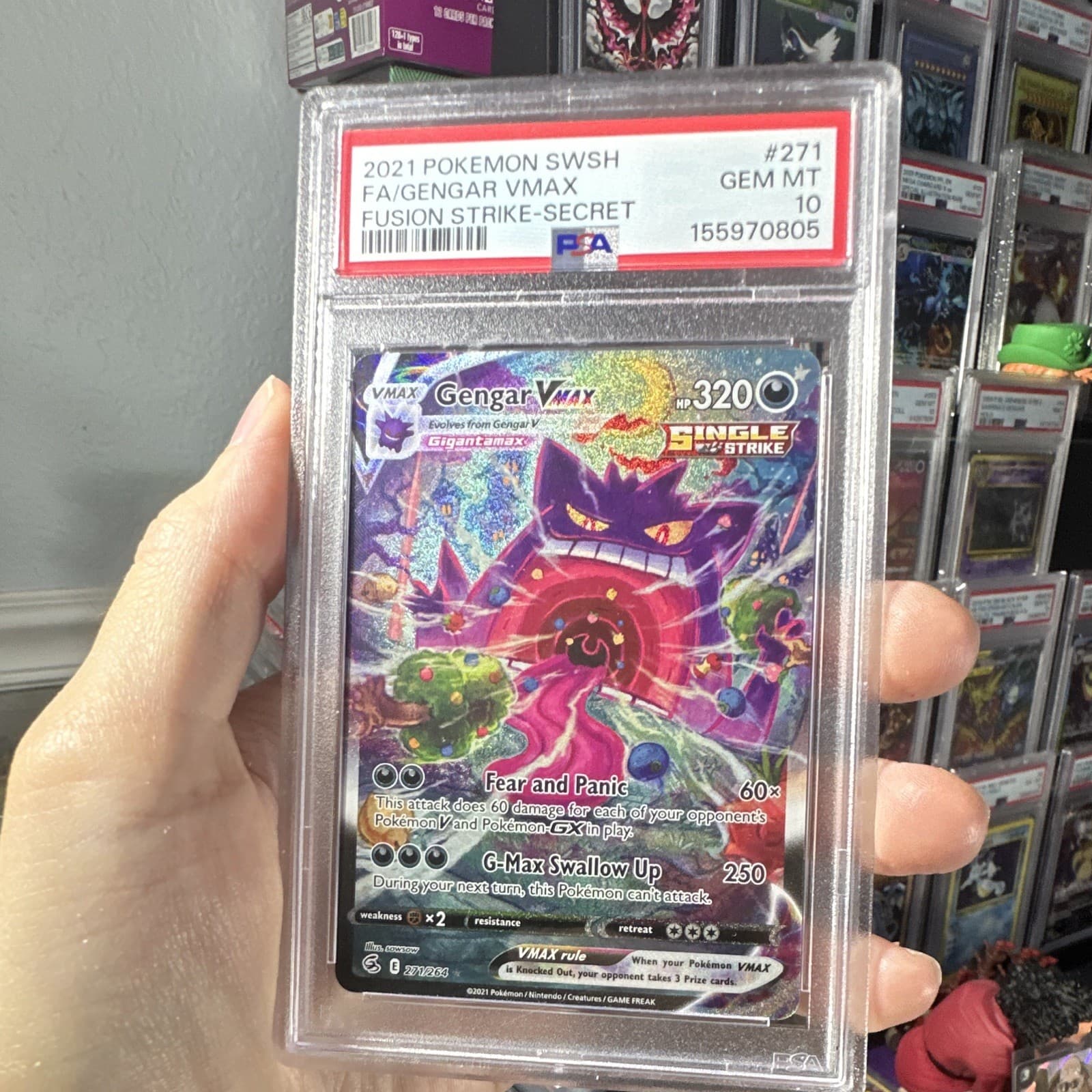 Pokemon Gengar VMAX Fusion Strike Secret Rare Alt Art 271/264 Holo PSA 10