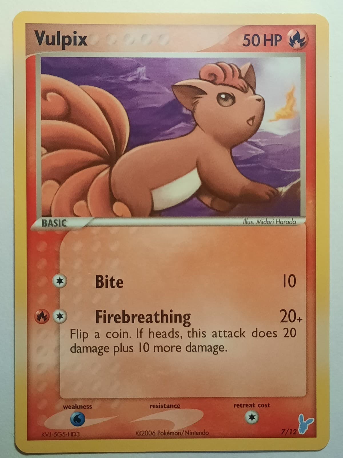 Vulpix 7/12 EX Trainer Kit 2 Minun Pokemon NM