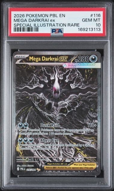 2026 POKEMON PBL EN #116 MEGA DARKRAI EX SPECIAL ILLUSTRATION RARE PSA 10 (QR
