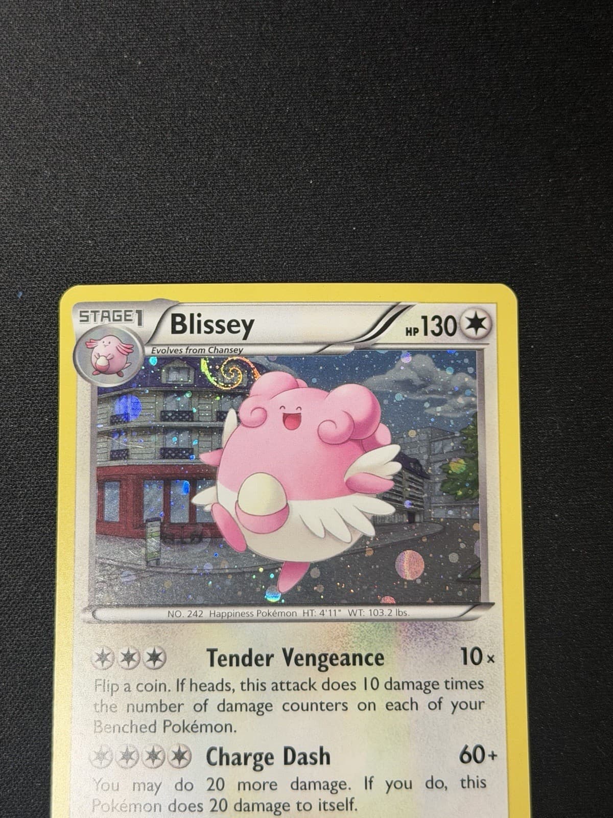 Pokémon Blissey 81/119 XY Phantom Forces Cosmos Holo “Super Rare Prominent Swirl