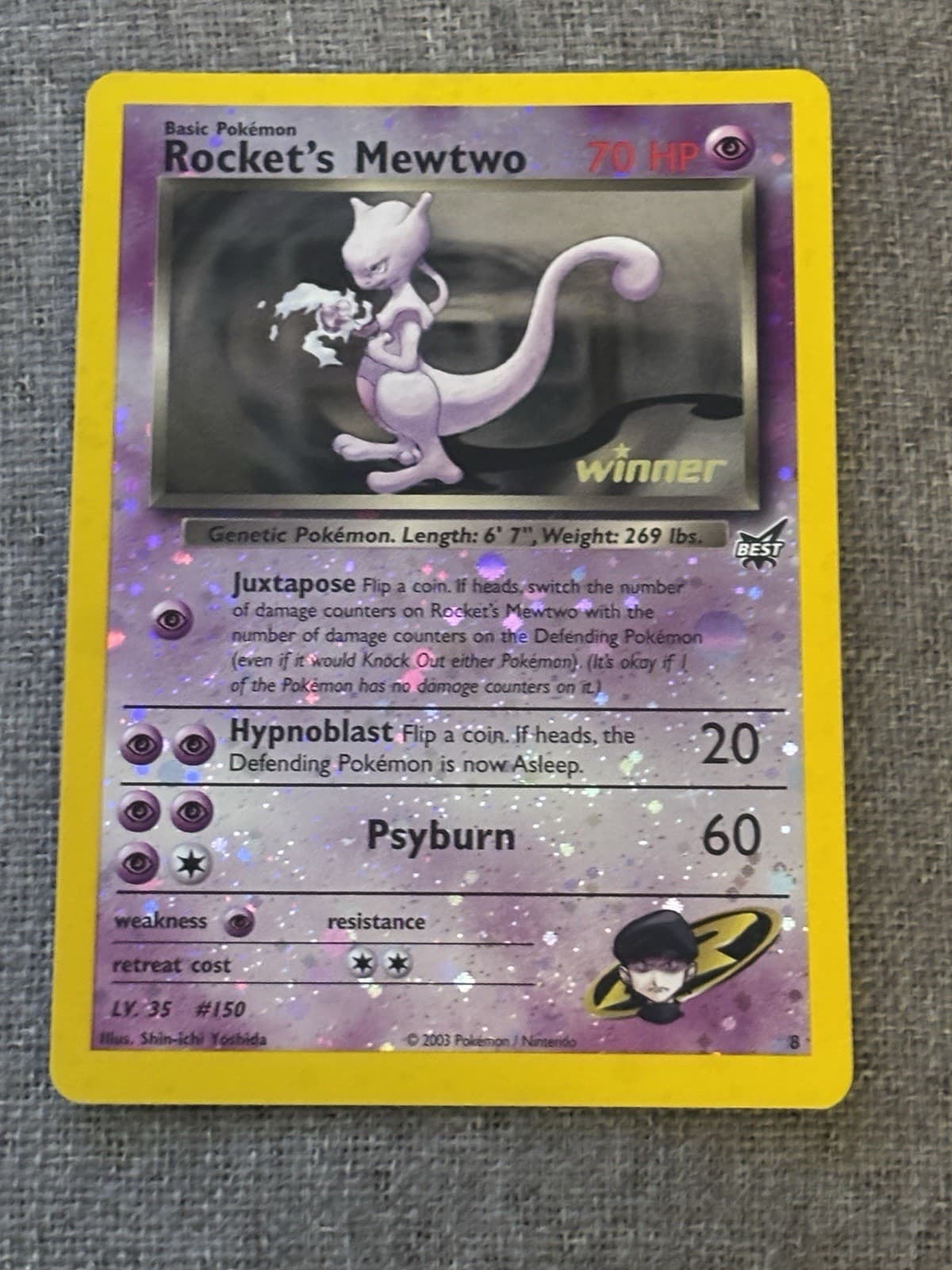 Rocket's Mewtwo Winner Reverse Holo 8/9 Promo Best of Game Pokemon