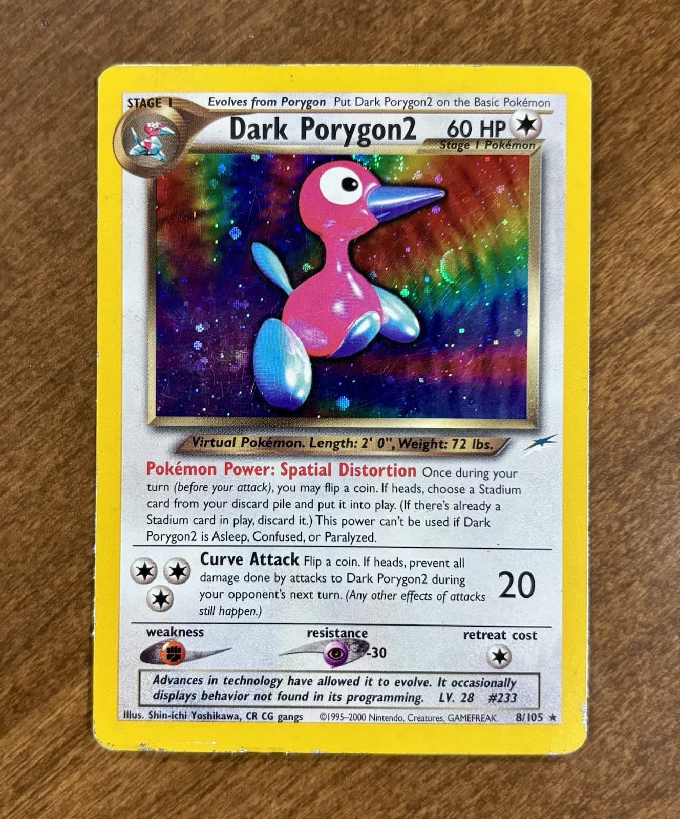 2002 Pokemon Neo Destiny Dark Porygon 2 Holo Foil 8/105