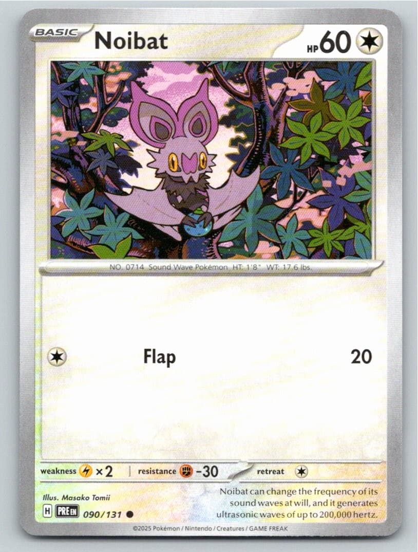2025 POKEMON NOIBAT PRISMATIC EVOLUTIONS 090/131 COMMON NM A15375 FREE S&H