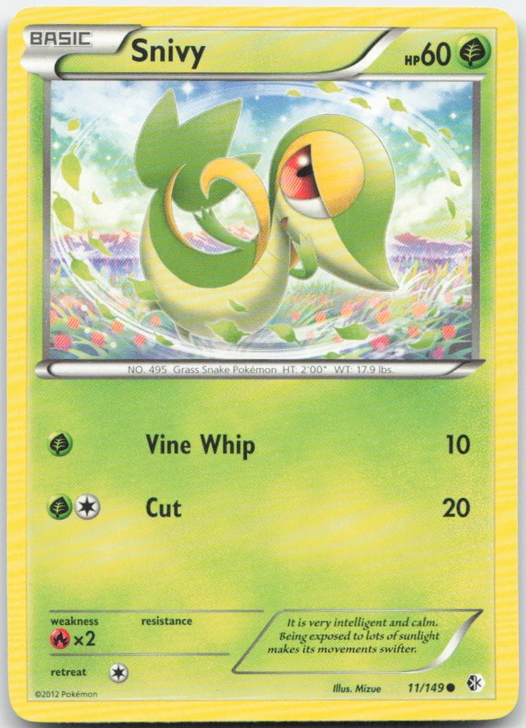 Snivy 11/149 Common Boundaries Crossed Pokemon Moderately Played