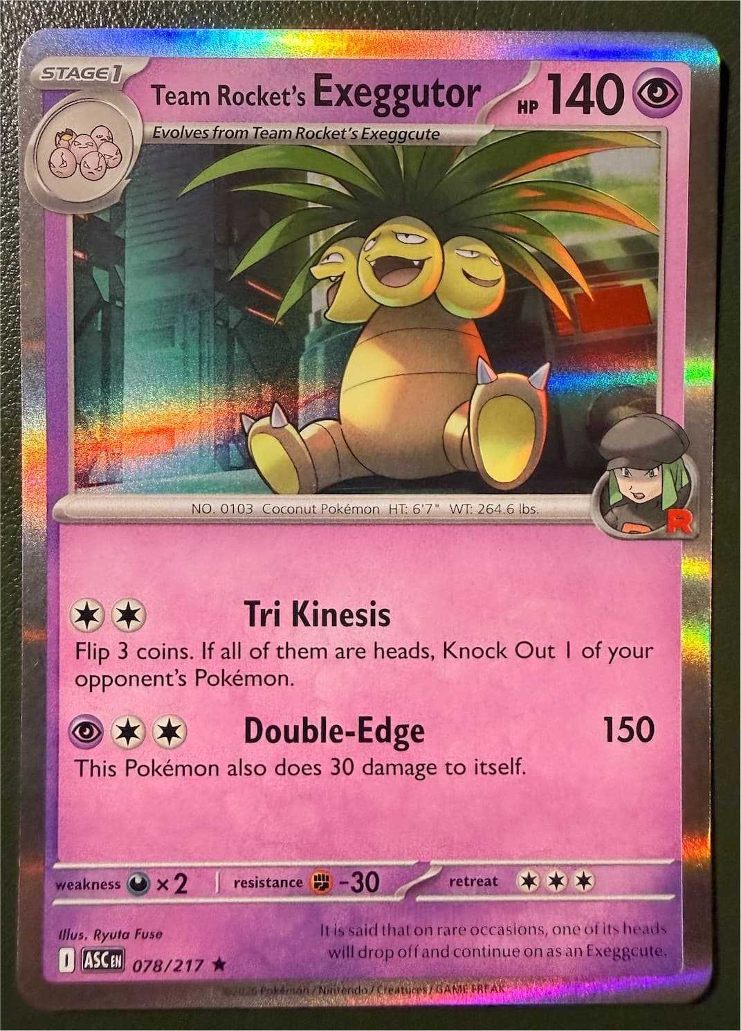 Pokemon TCG Team Rocket's Exeggutor 78/217 Ascended Heroes ME2.5 Holo NM