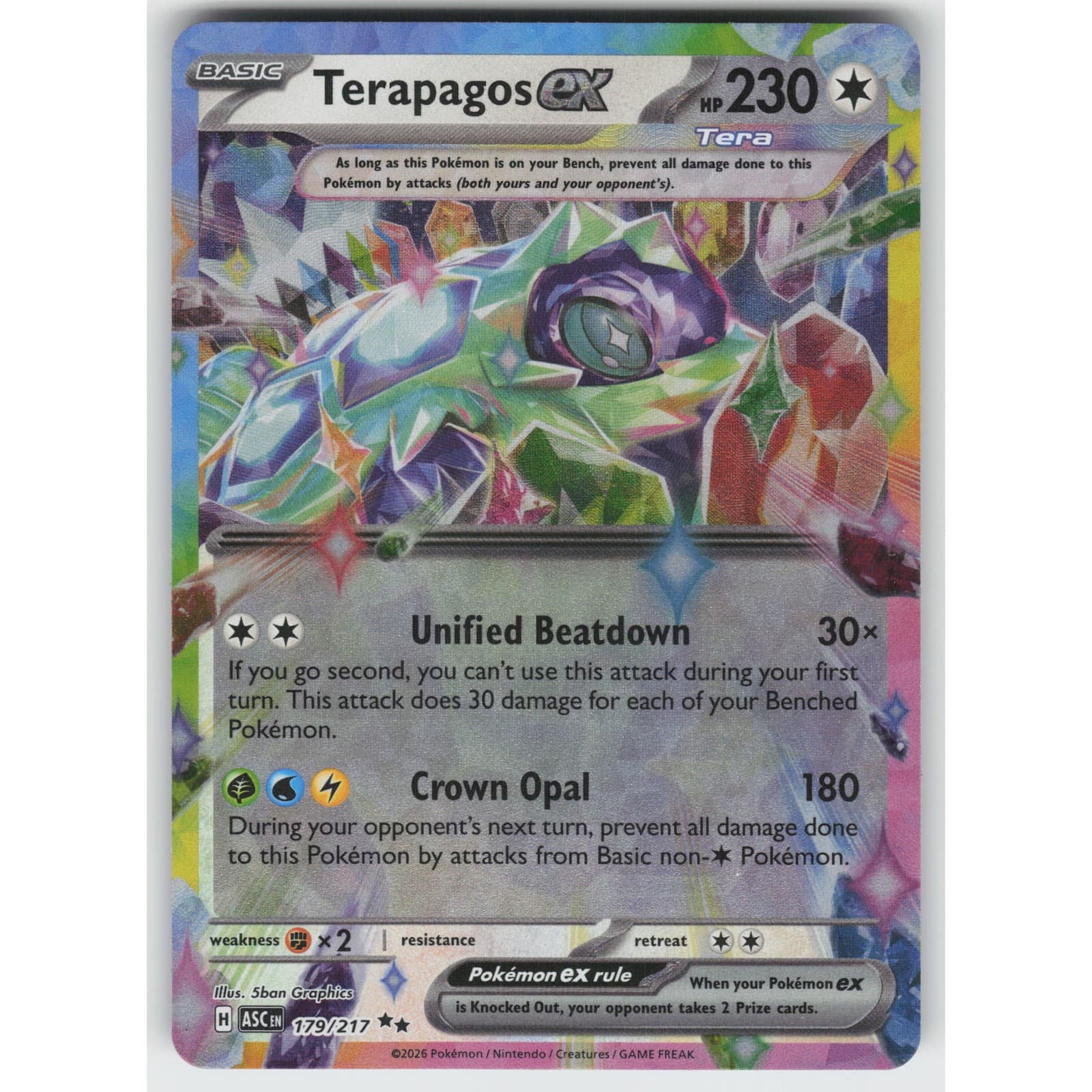 Terapagos ex Holo Ascended Heroes 179/217 RR LP Pokemon