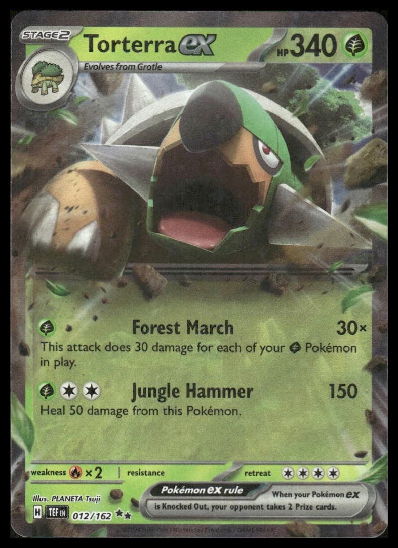 Torterra ex 012/162 Double Rare Temporal Forces Pokemon Holo Near Mint