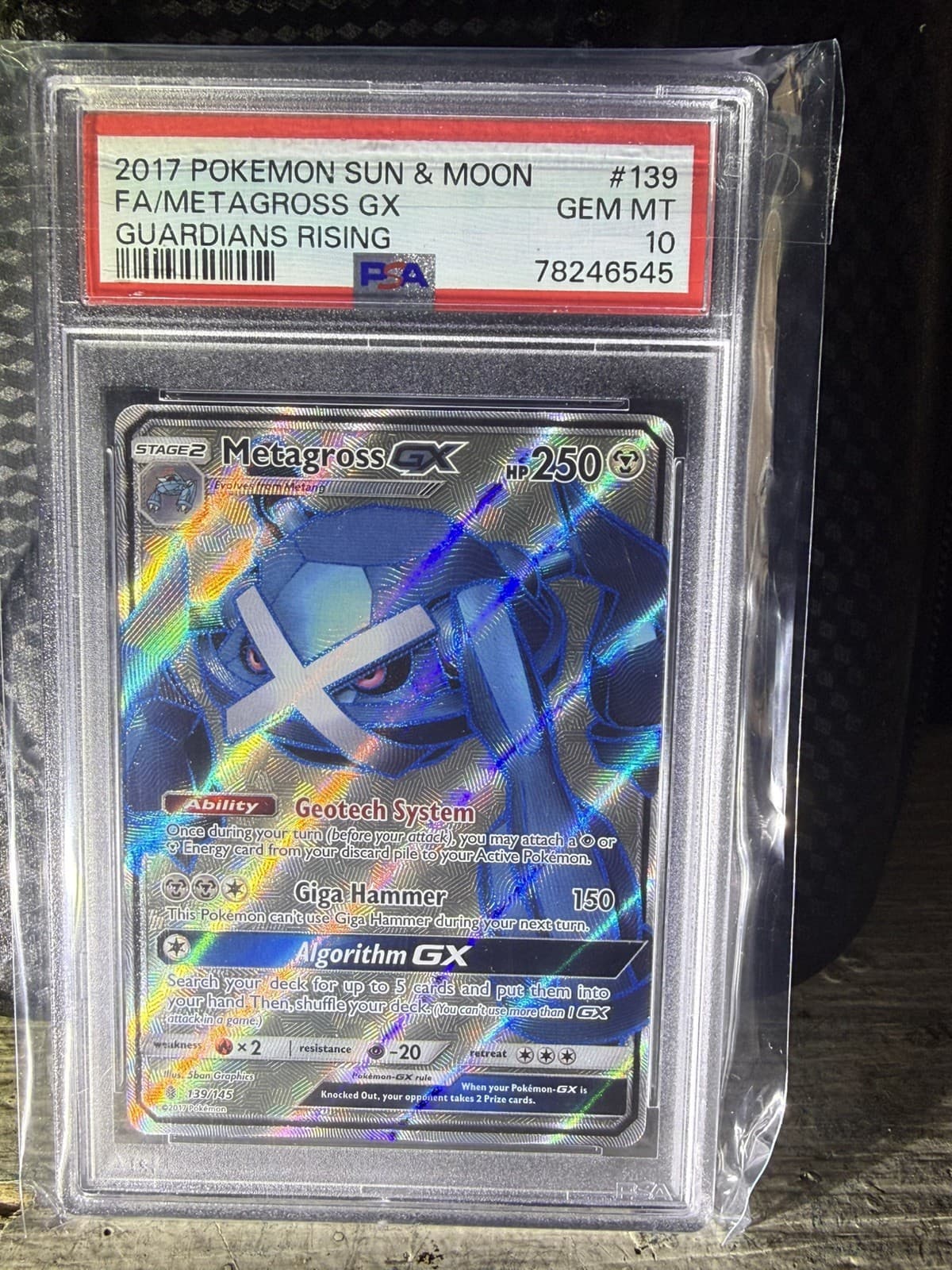 Pokemon Metagross GX Full Art Holo 139/145 Guardians Rising 2017 PSA 10