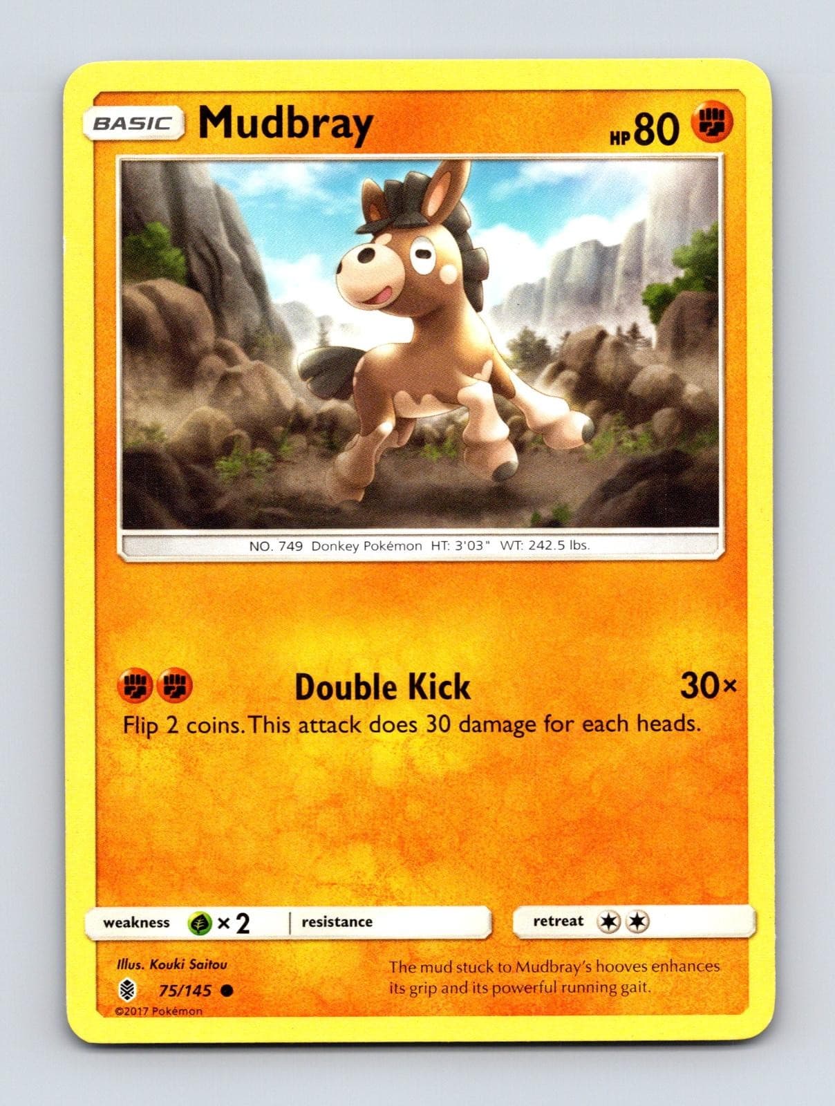 MUDBRAY 75/145 COMMON GUARDIANS RISING POKEMON MP