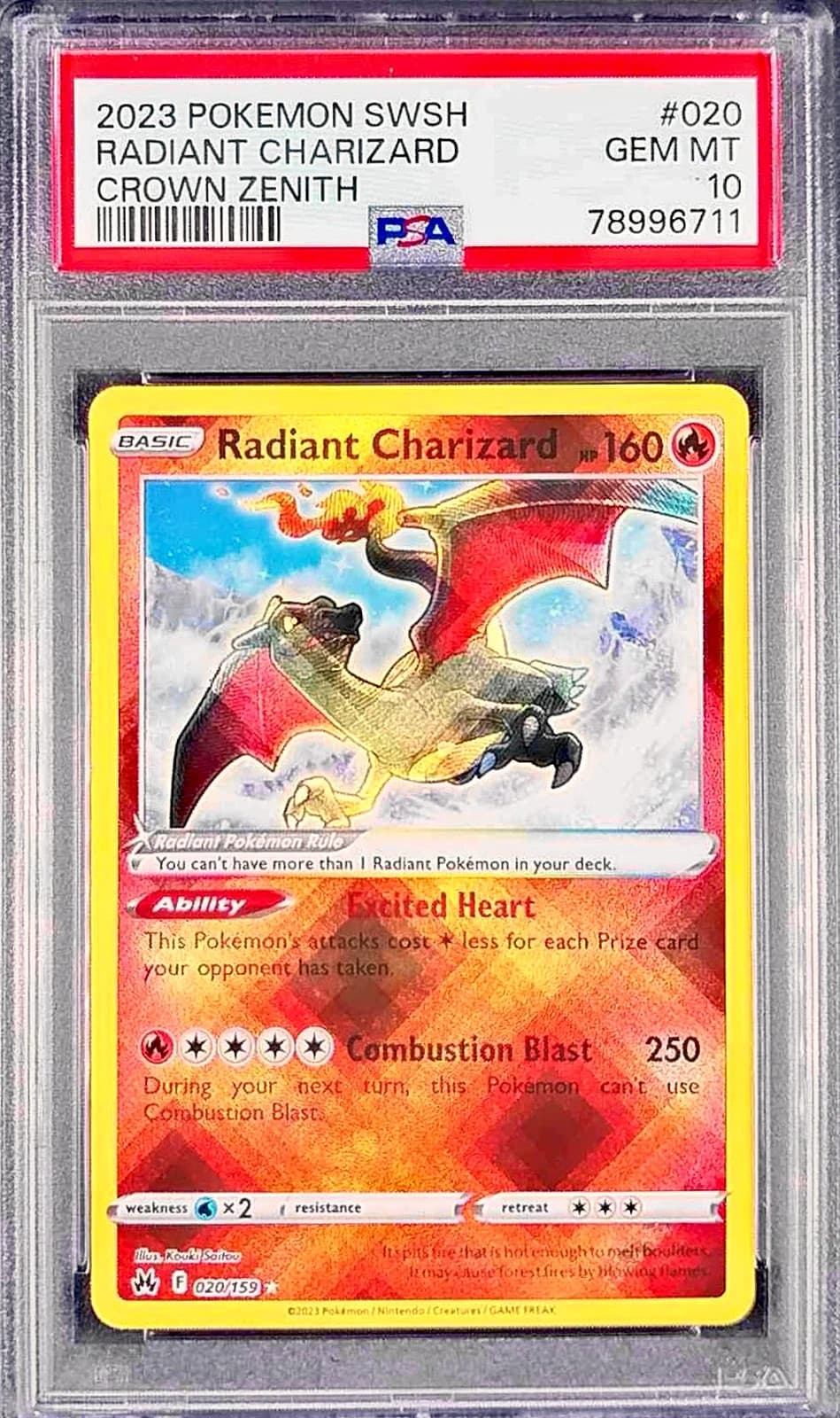 Radiant Charizard #020/159 | 2023 Pokemon Crown Zenith | PSA 10