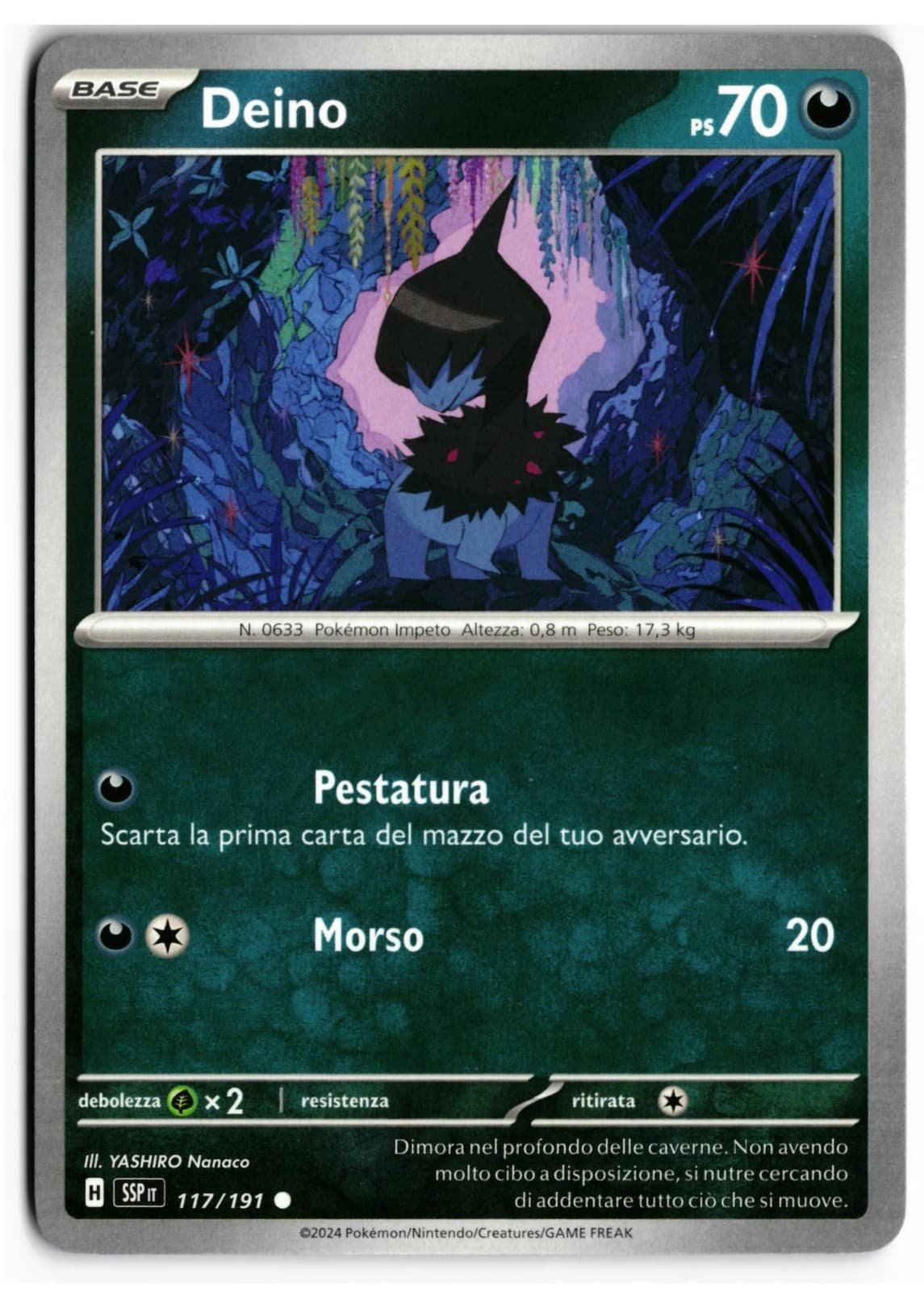 Pokémon Deino 117/191 Scintille Folgoranti ITA Near Mint Comune SSP Italiano