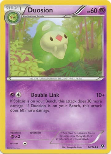 Duosion - 34/124 - Uncommon (Near Mint) XY Fates Collide - Psychic Pokémon
