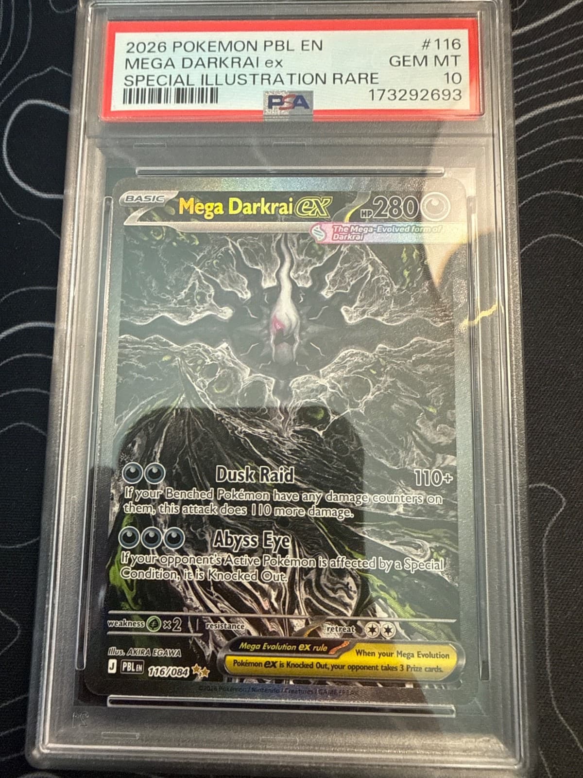 Mega Darkrai ex 116/084 Me05: Pitch Black SIR PSA 10
