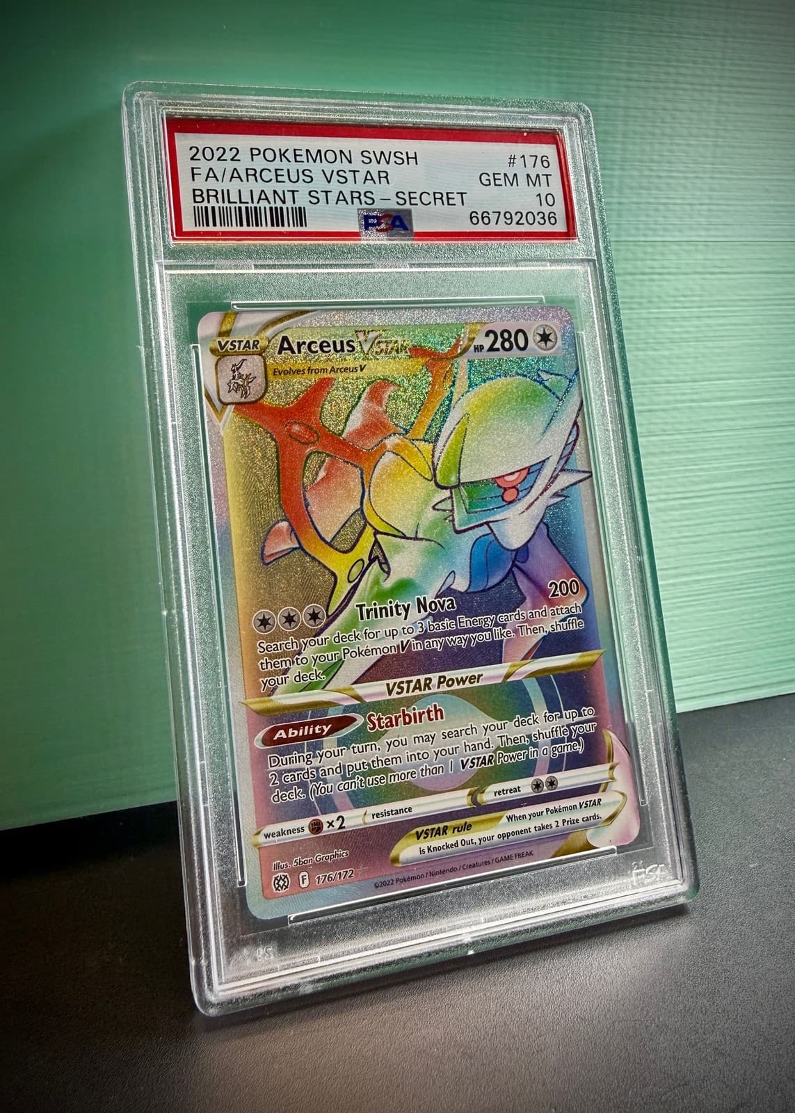 #176 FA/Arceus Vstar Brilliant Stars Secret PSA 10