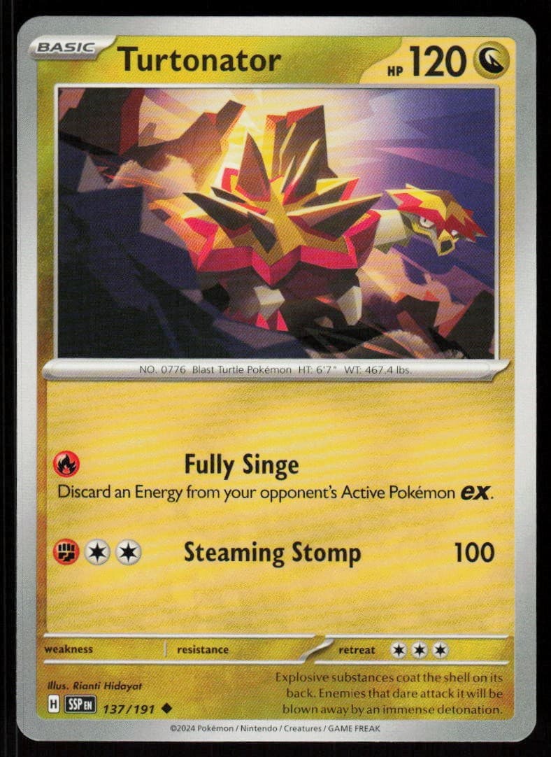 Turtonator 137/191 Uncommon Surging Sparks Pokemon Near Mint