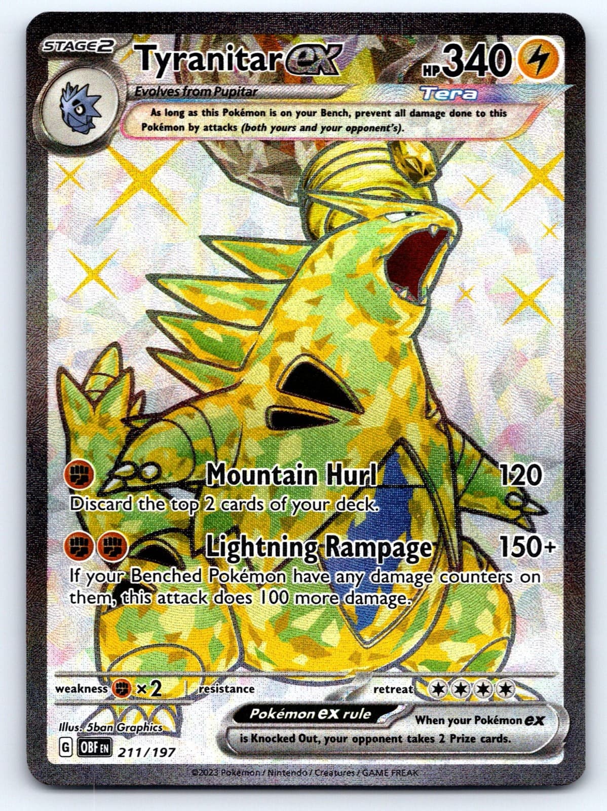 Tyranitar ex Obsidian Flames 211/197 NM