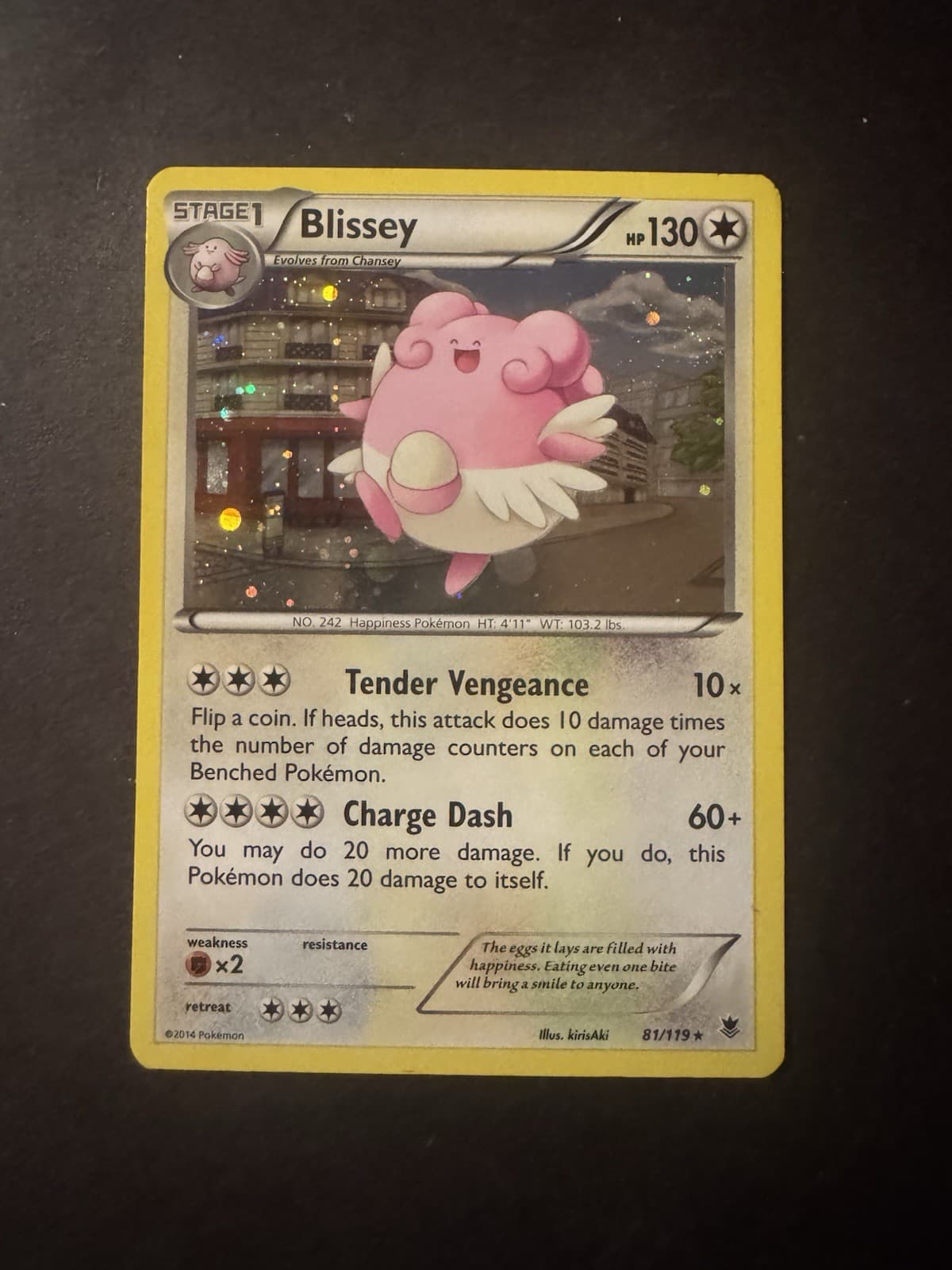 Blissey 2014 81/119 Phantom Forces Cosmos Holo Rare Holo Pokemon Card LP