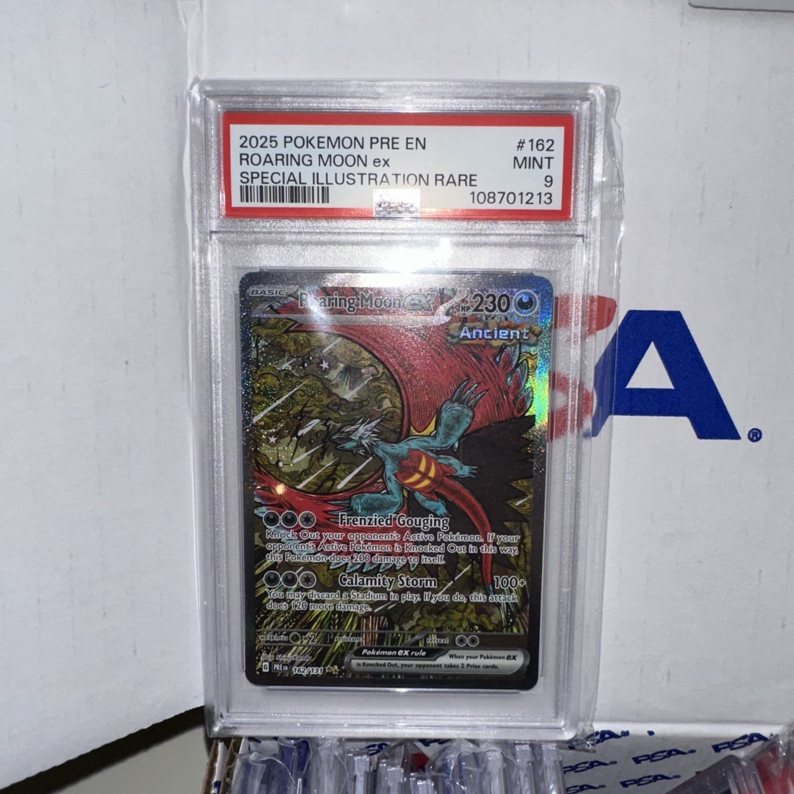 Roaring Moon EX 162/131 SIR 2025 Pokemon Prismatic Evolutions PSA 9 Mint