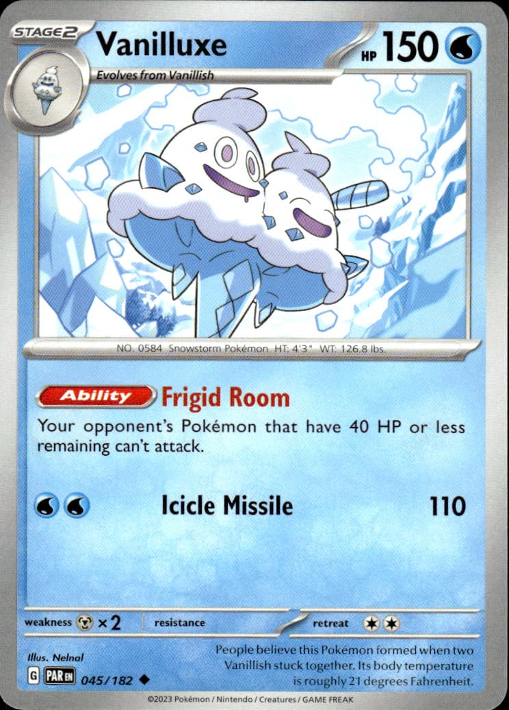 Vanilluxe Paradox Rift 045/182 Uncommon Pokémon — English Near Mint