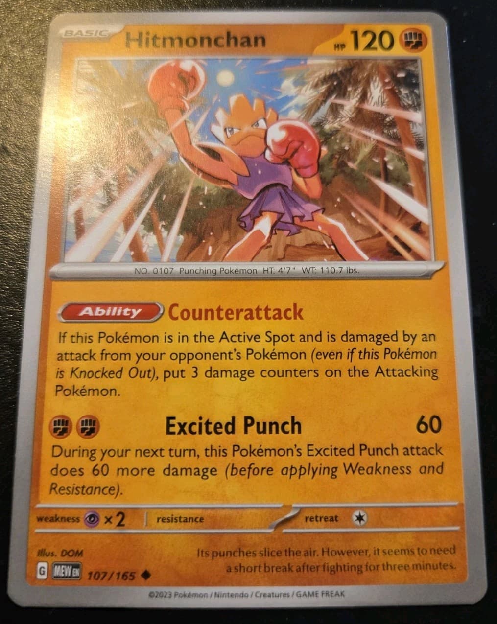 Hitmonchan 107/165 Uncommon Scarlet & Violet: 151 Pokemon TCG