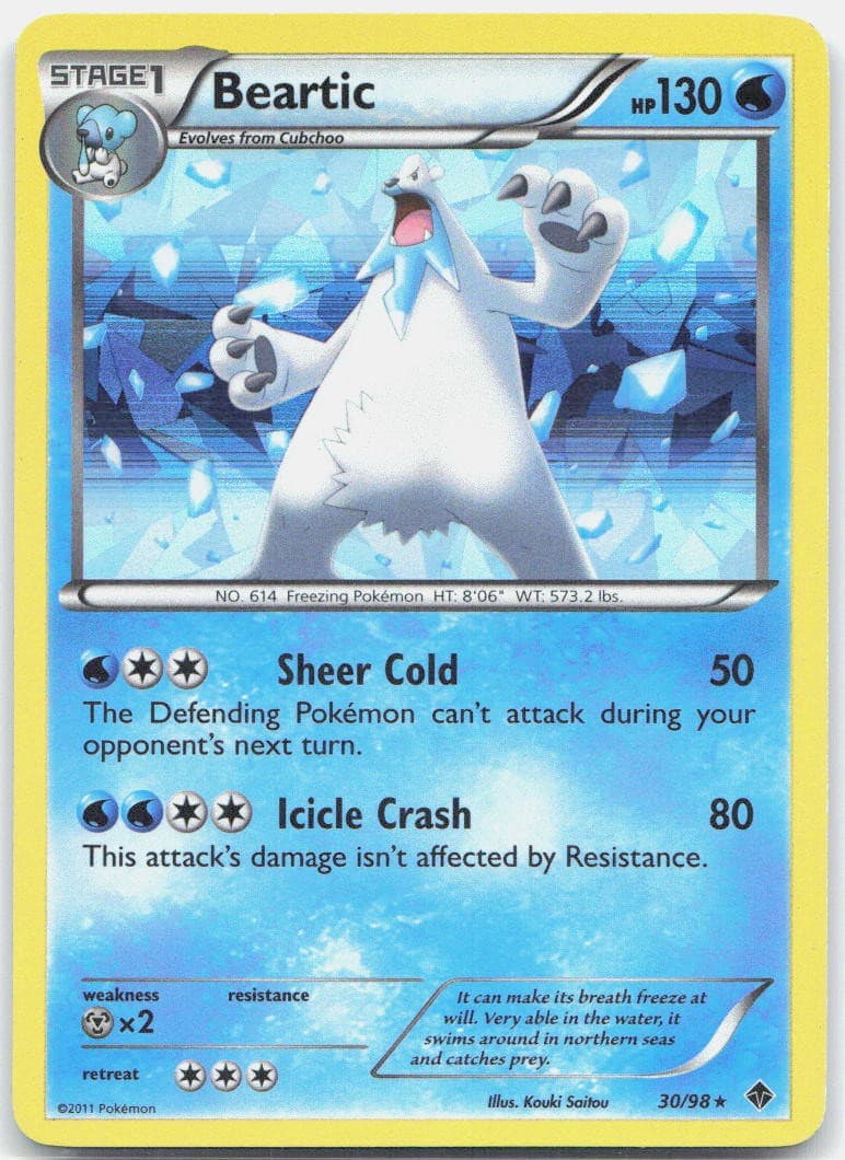Beartic 30/98 Holo Rare Emerging Powers Pokemon Holo Lightly Played