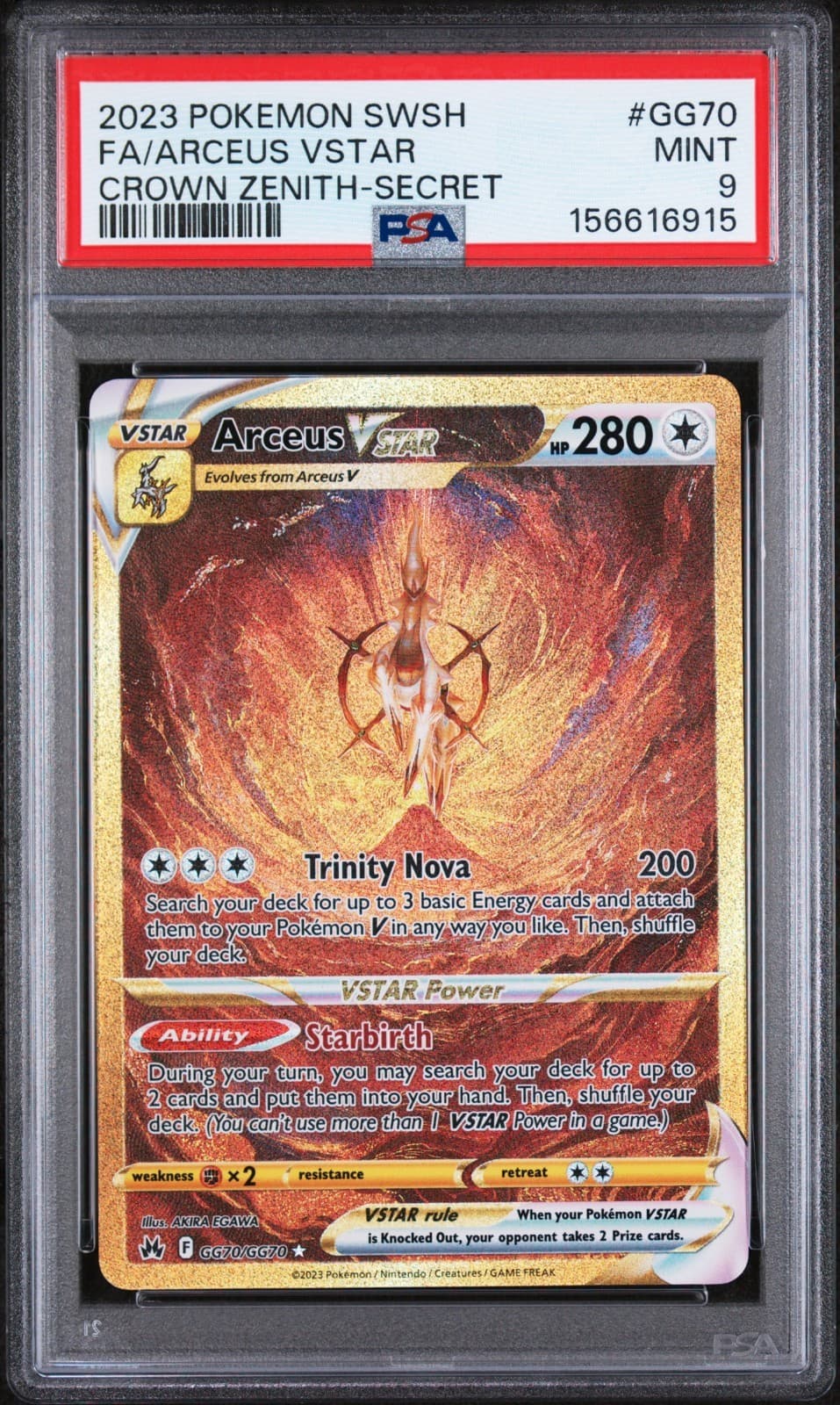 Arceus Vstar GG70/GG70 - Pokemon Crown Zenith Secret - PSA 9 MINT