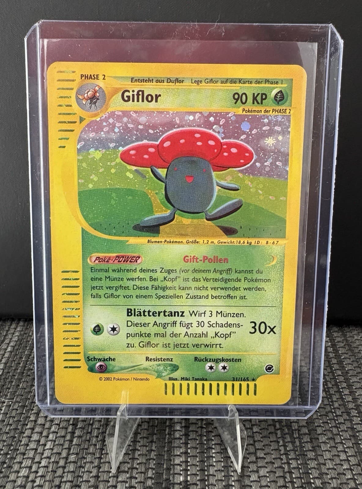 Giflor, Holo 31/165 - Pokemon Expedition, Deutsch + gratis Duflor & Myrapla