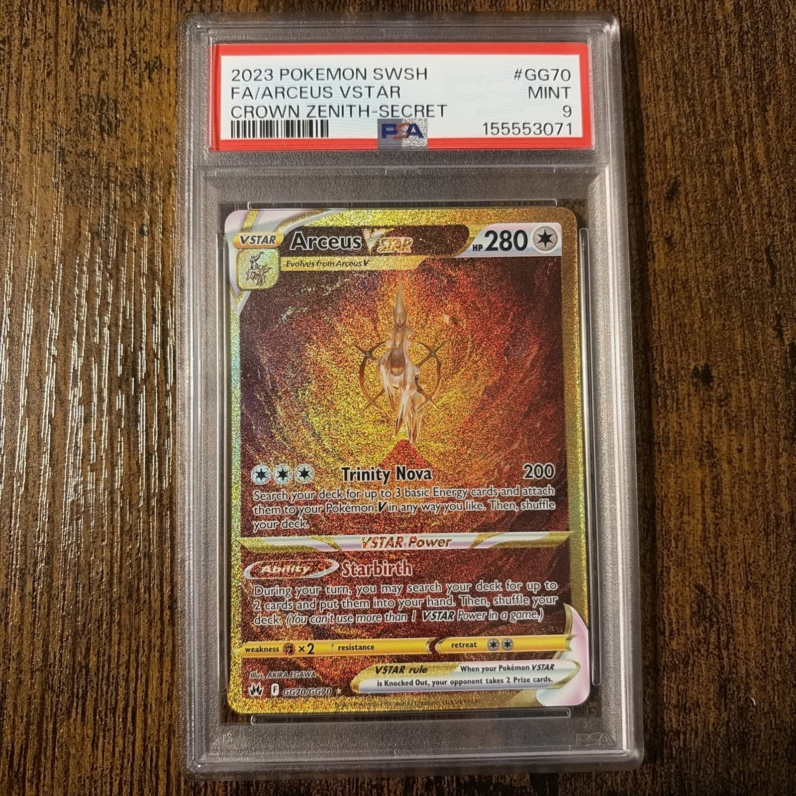 Pokemon Co Arceus VSTAR GG70/GG70 Crown Zenith Galarian Gallery Holo EN PSA 9
