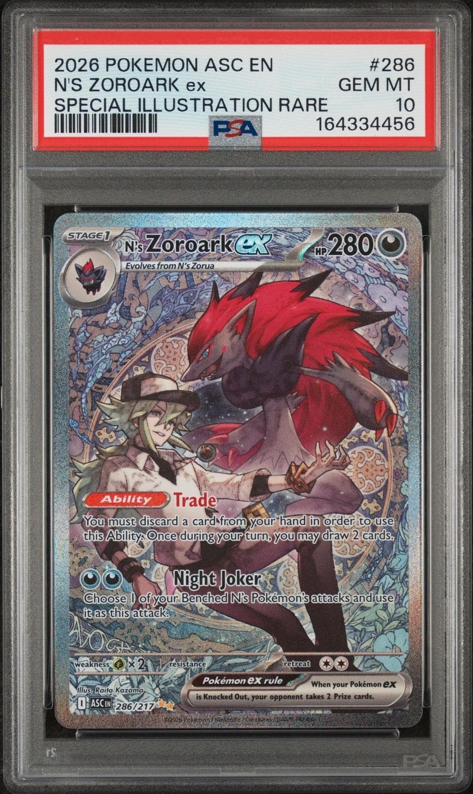 2026 Pokemon Asc En-Ascended Heroes #286 N'S Zoroark Ex PSA 10