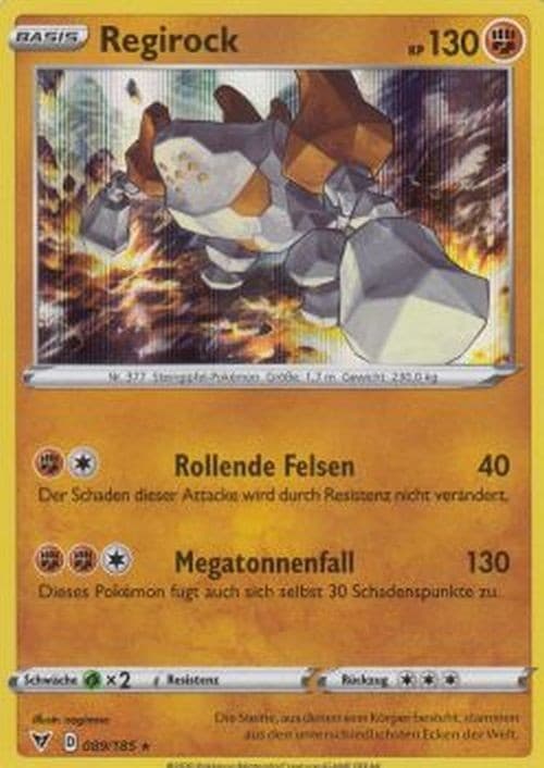 Regirock 089/185 HOLO Pokemon Farbenschock Karte Deutsch