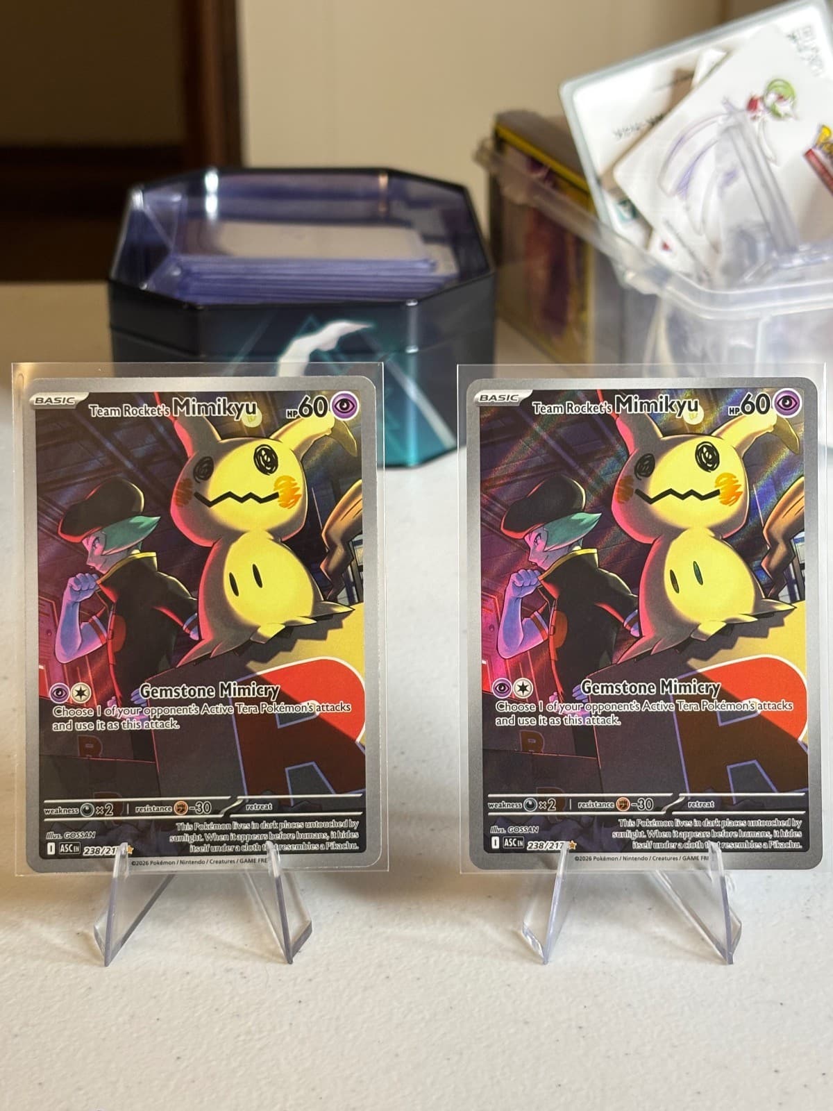 Team Rocket's Mimikyu 238/217 Illustration Rare Ascended Heroes Pokemon Holo NM