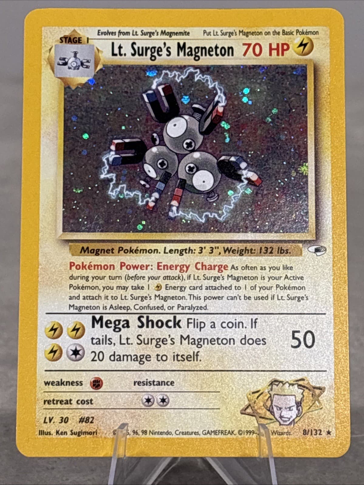 Pokémon TCG - Lt. Surge’s Magneton || Holo ||  8/132 || Gym Heroes || Rare || NM