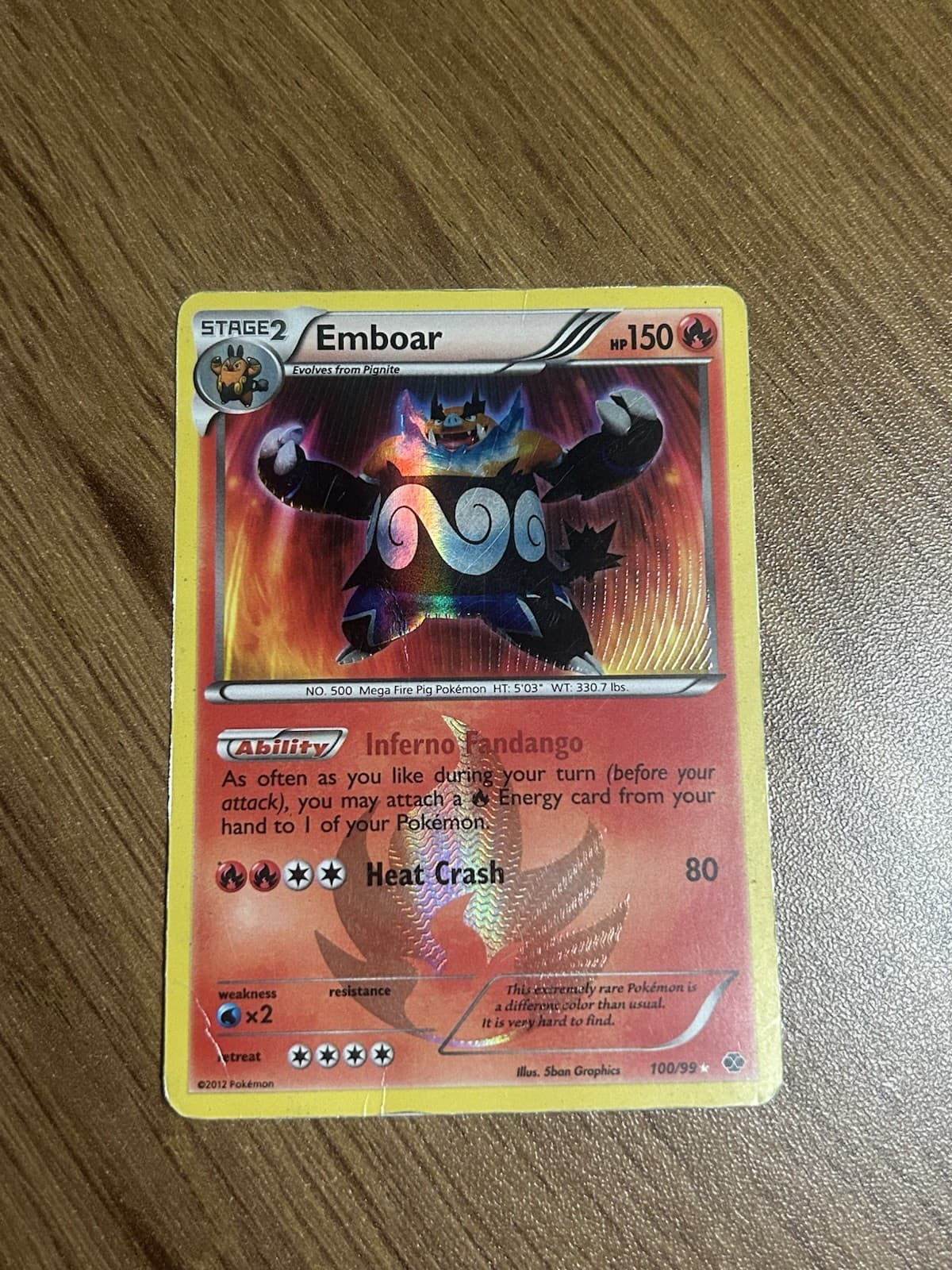 Emboar 100/99 Next Destinies Holo Secret Rare English 2012 150 HP