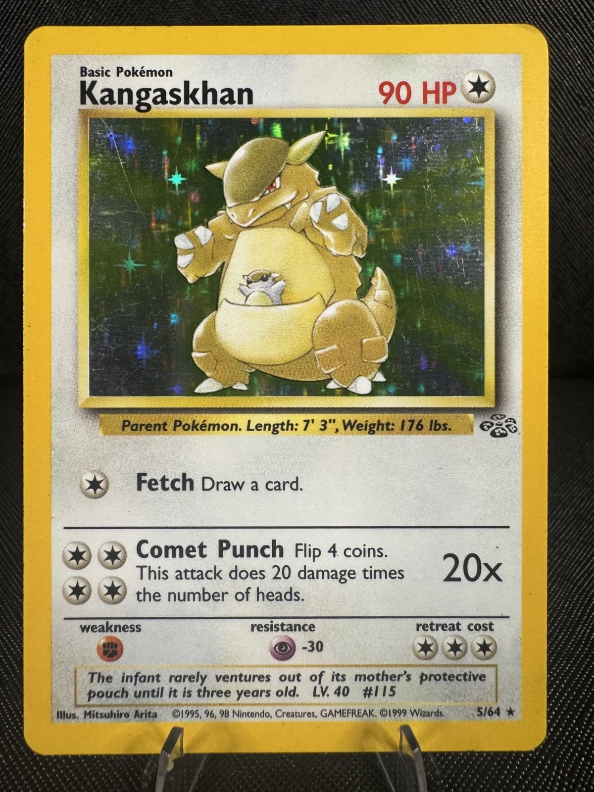 Pokémon TCG Kangaskhan Jungle 5/64 Holo Unlimited Holo Rare *LP-