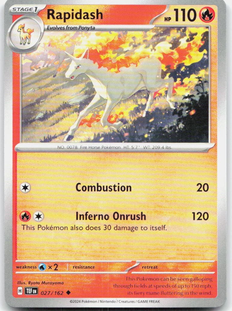 Rapidash 027/162 SV05 Temporal Forces U NM Pokémon — English