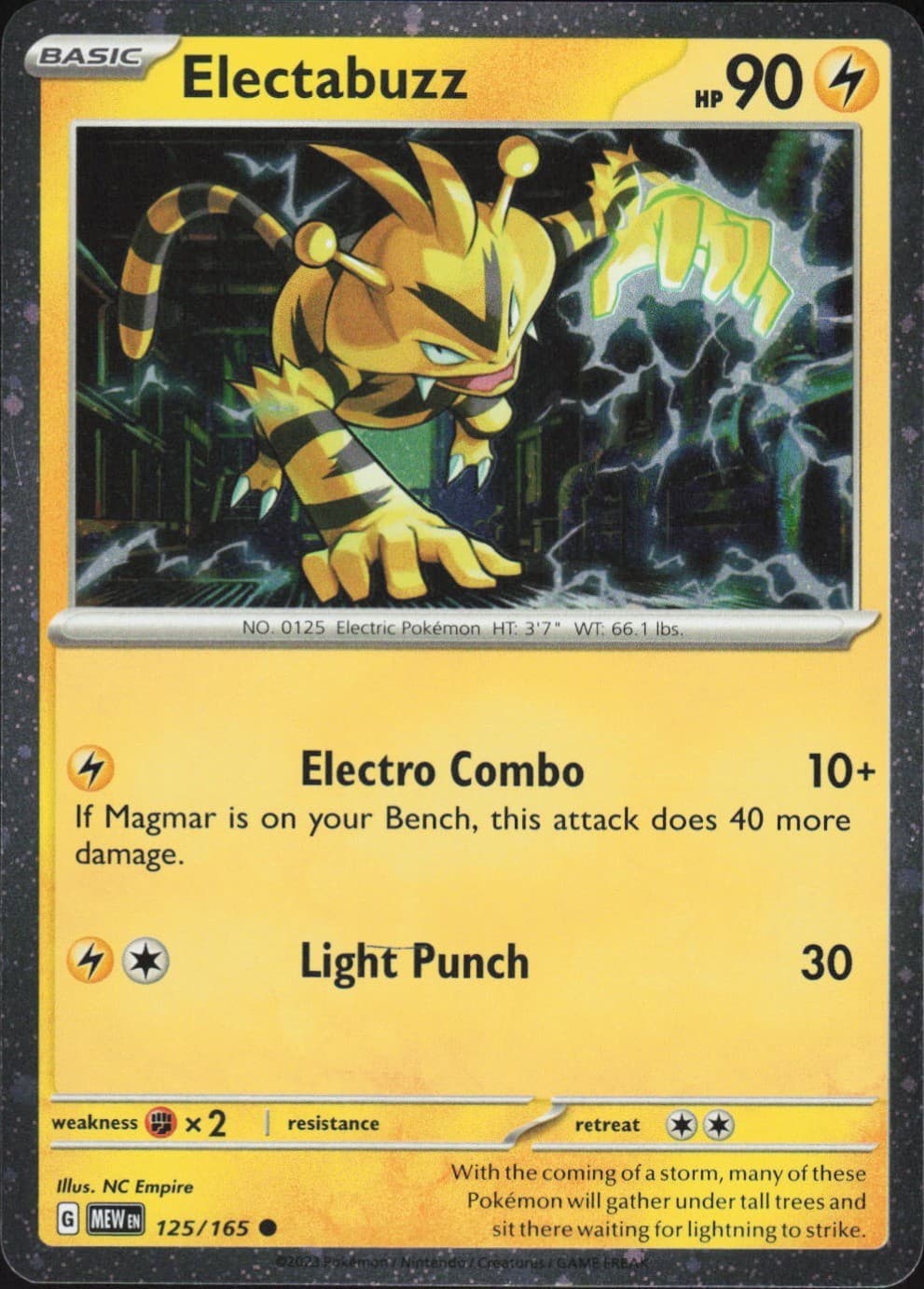 Electabuzz (Cosmos Holo) 125/165 Pokemon TCG SV: Scarlet & Violet 151 LP